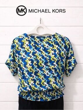 MICHAEL Michael Kors – Floral Smocked Hem Top – Size S